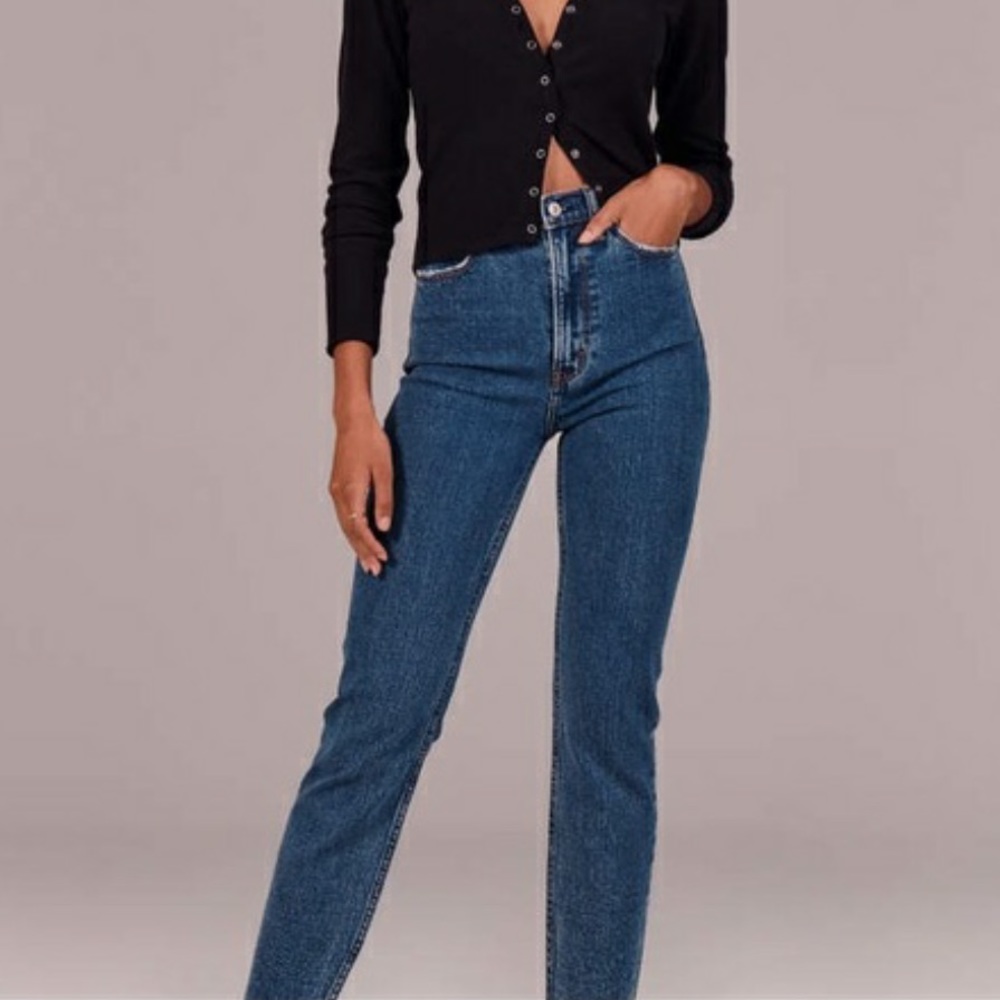 Abercrombie Simone High Rise Slim Vintage Wash Jeans